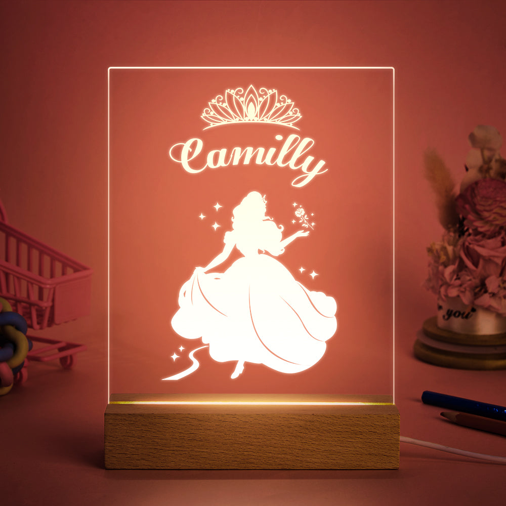 Lampe De Chambre D'enfant De Veilleuse De Princesse Fée Personnalisée Cadeau De Bébé Personnalisé