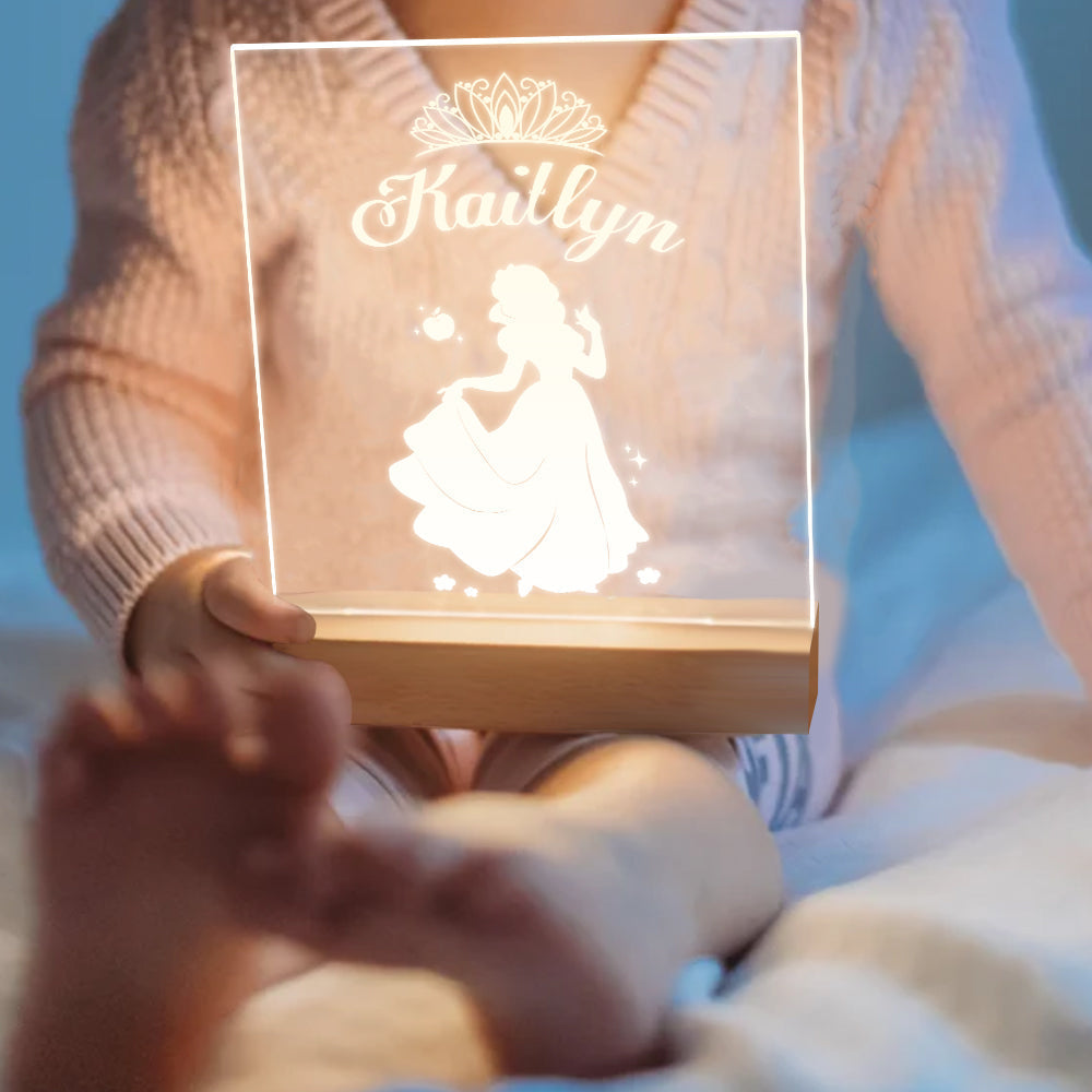 Veilleuse Led Sur Le Thème De La Princesse Personnalisée Idée Cadeau Unique Chambres D'enfants