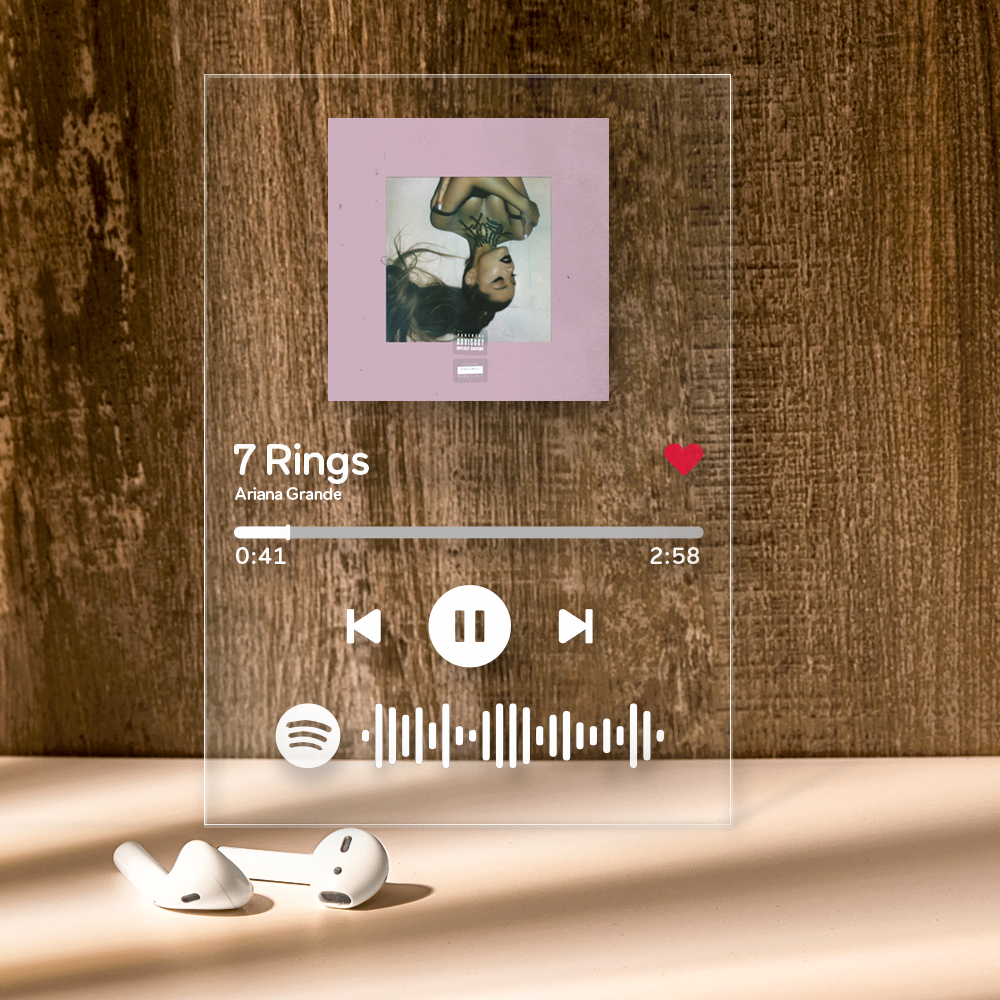 Spotify Glass - Plaque de musique Spotify Code personnalisée (12cm x 16cm)