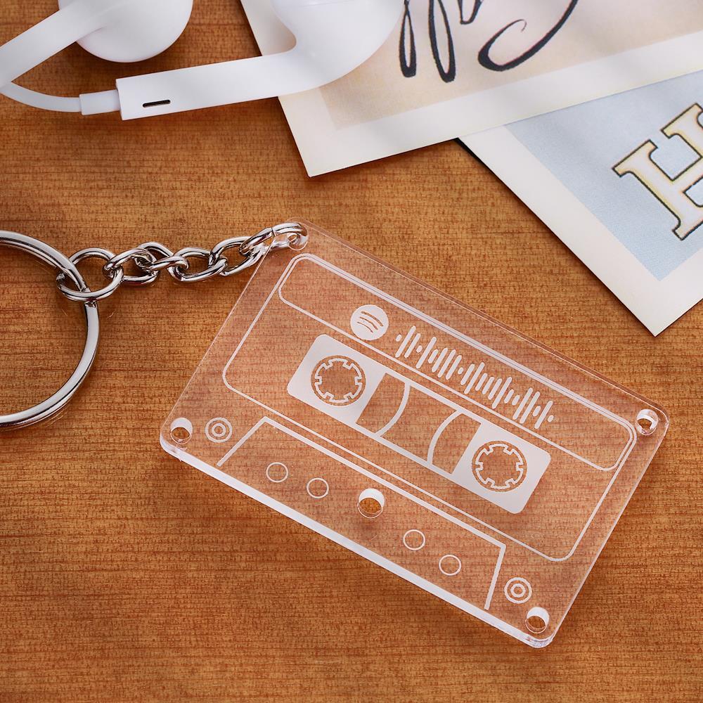 Plaque de Musique Personnalisée Spotify Code Tape Porte-clés-Cadeau de la Saint-Valentin