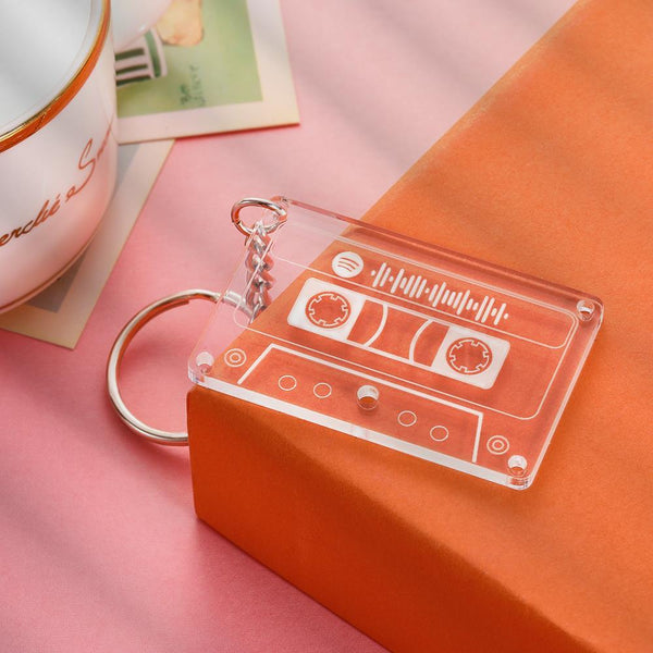 Plaque de Musique Personnalisée Spotify Code Tape Porte-clés-Cadeau de la Saint-Valentin