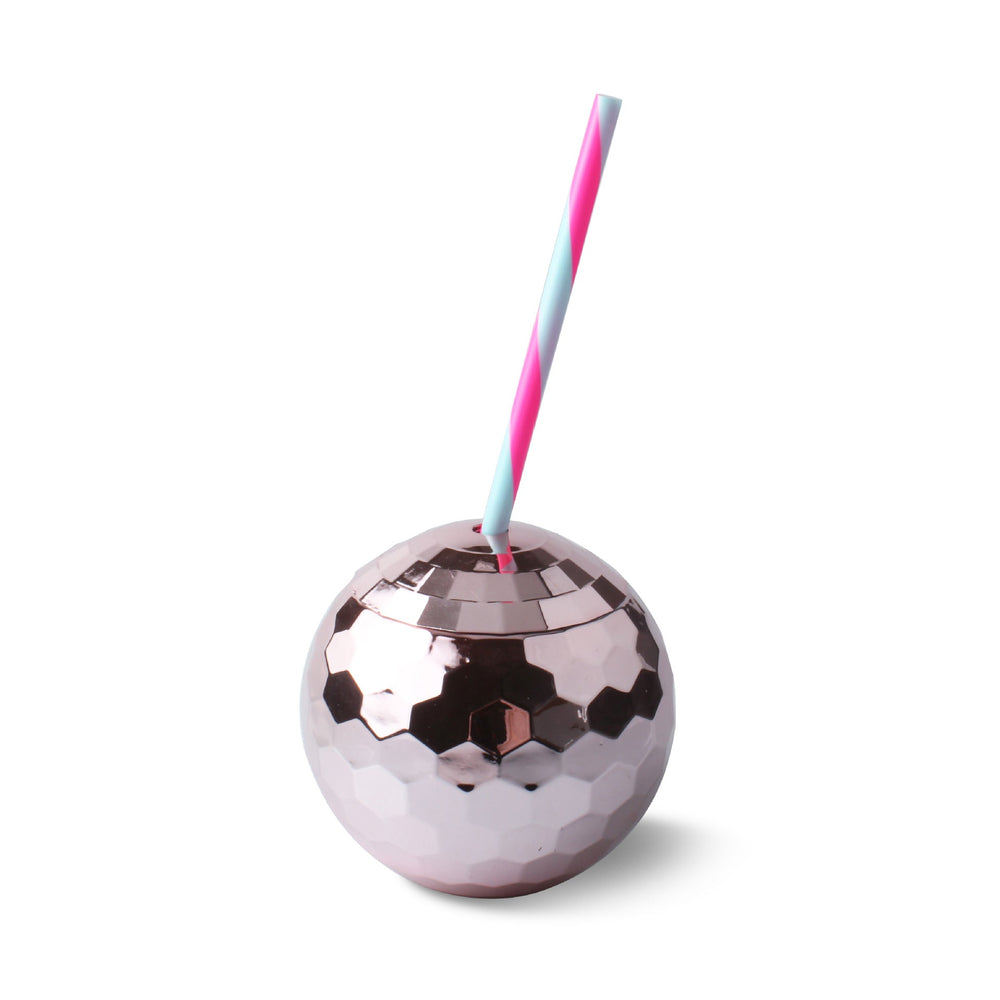 Tasses À Vin Mosaïque Miroir Tuiles Disco Flash Ball Coupe À Cocktail Avec Couvercle Et Articles De Fête En Paille