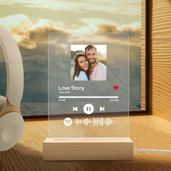 Spotify Glass - Veilleuse personnalisée à plaque musicale avec code Spotify (15cm x 19.5cm)