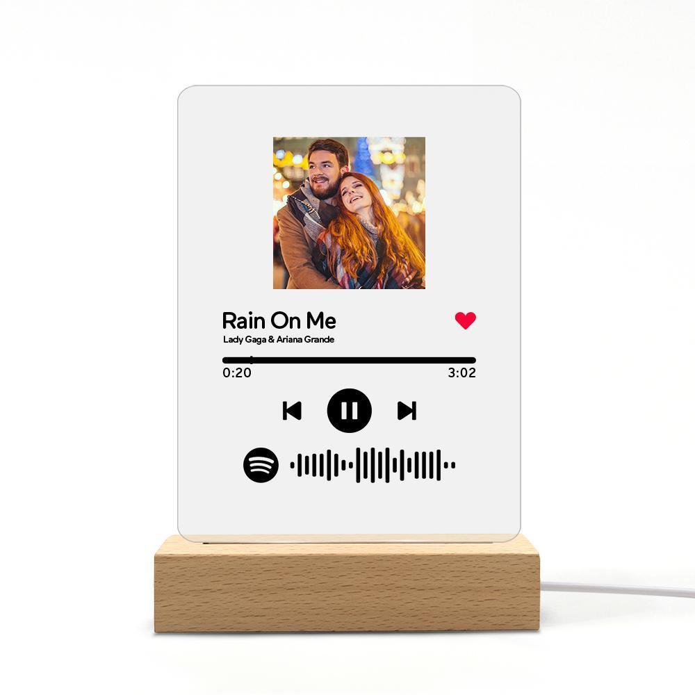 Cadeaux de Fête des Pères Lampe Acrylique de Veilleuse Originale Spotify Code Personnalisée(12CM*18CM) Multicolore