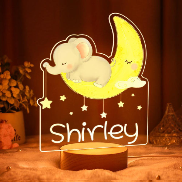 Cadeaux De Bébé Personnalisés Nursery Decor Elephant Night Light Girl Nursery Lamp - lampelunephotofr