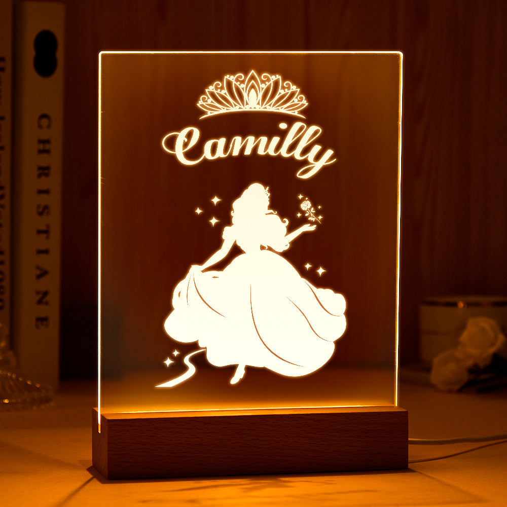 Lampe De Chambre D'enfant De Veilleuse De Princesse Fée Personnalisée Cadeau De Bébé Personnalisé