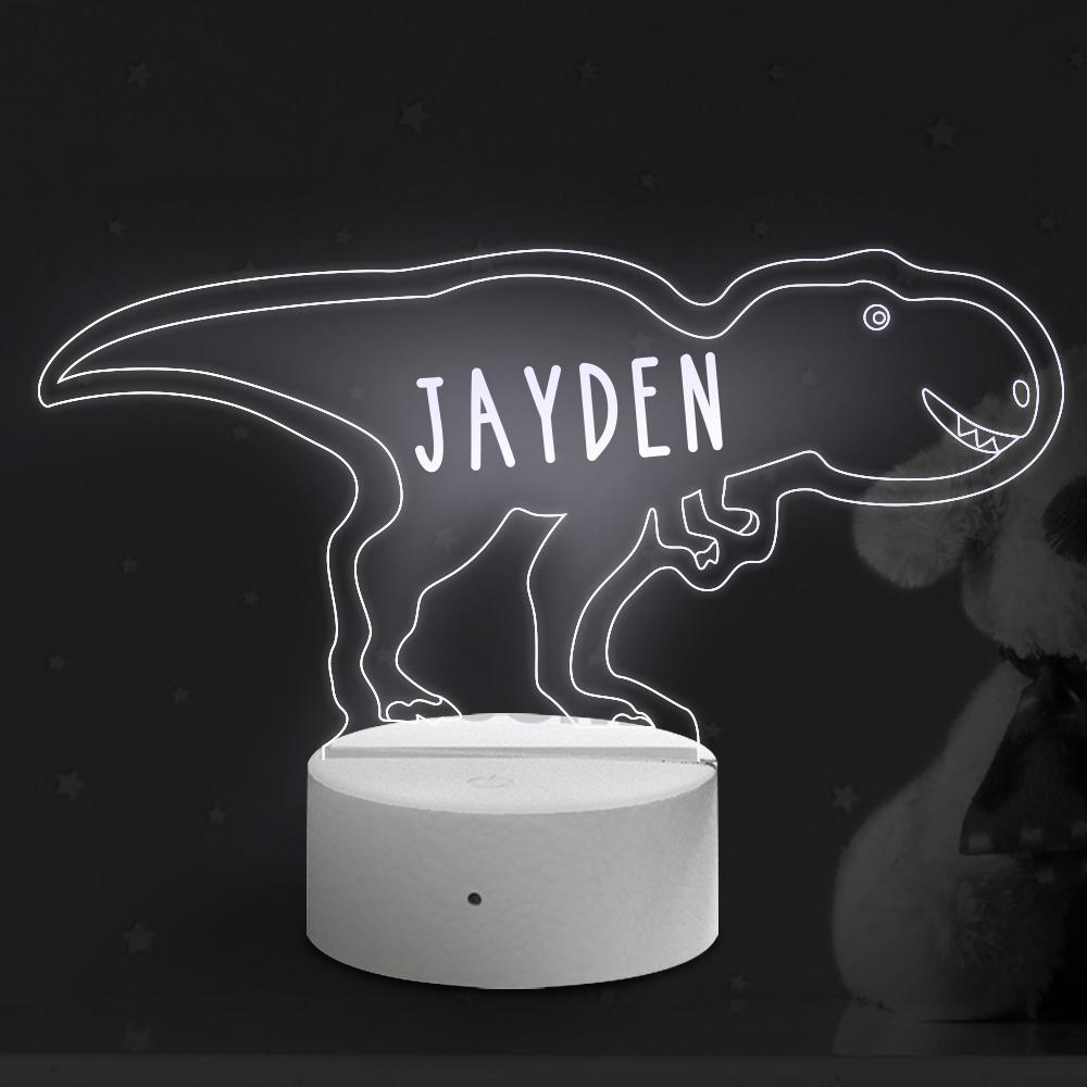 Lampe Personnalisée de Dinosaure Tyrannosaurus Rex Avec Veilleuse Personnalisée de Nom Décor de Chambre d'Enfants Veilleuse pour Enfants Multicolore