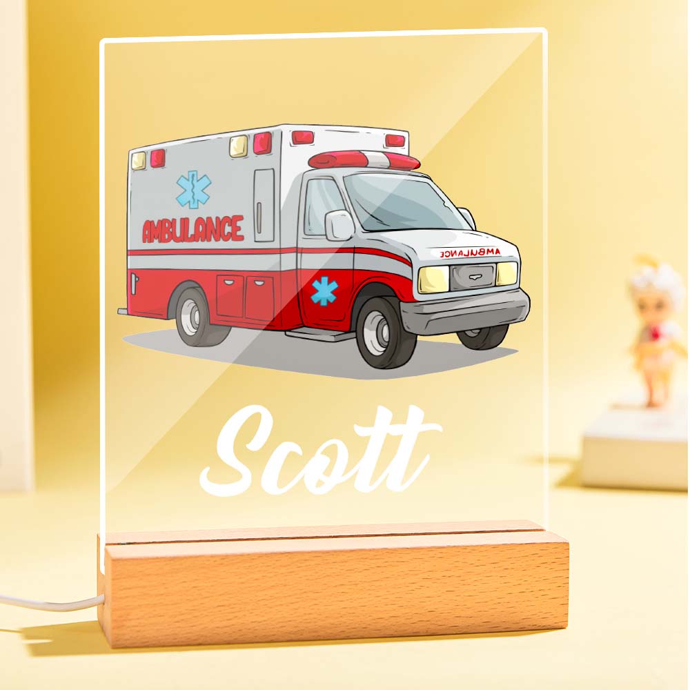 Lampe D'ambulance Veilleuse Pour Enfants Avec Nom Pour Cadeau D'anniversaire Garçon La Décoration De La Chambre