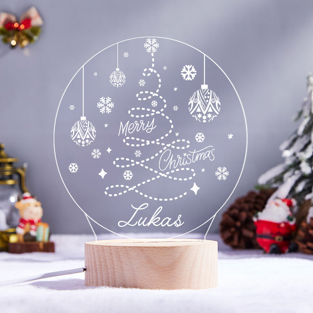 Lampe Menée Par Arbre De Noël Personnalisée Pour La Famille Avec Le Cadeau Nommé Pour Des Amis