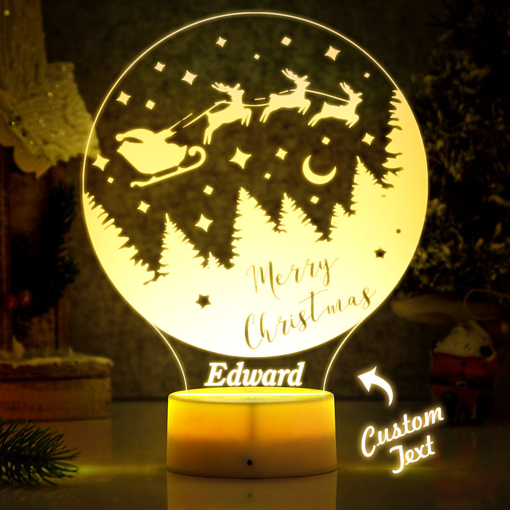 Signe De Nom Personnalisé De Lampe De Nuit De Joyeux Noël Led Pour Le Cadeau De Noël D'enfants