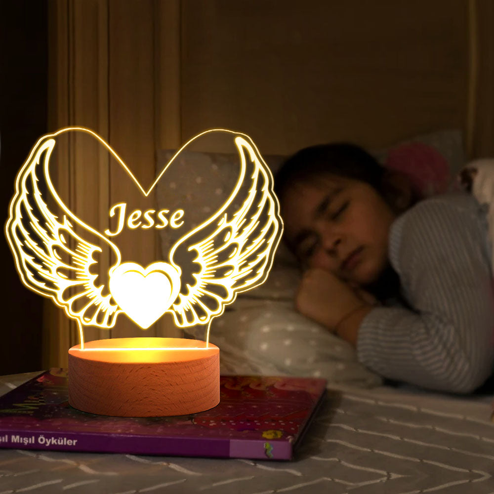 Angel Wings Night Light Cadeaux De Demoiselle D'honneur Nom Personnalisé Guirlande Lumineuse De Fiançailles