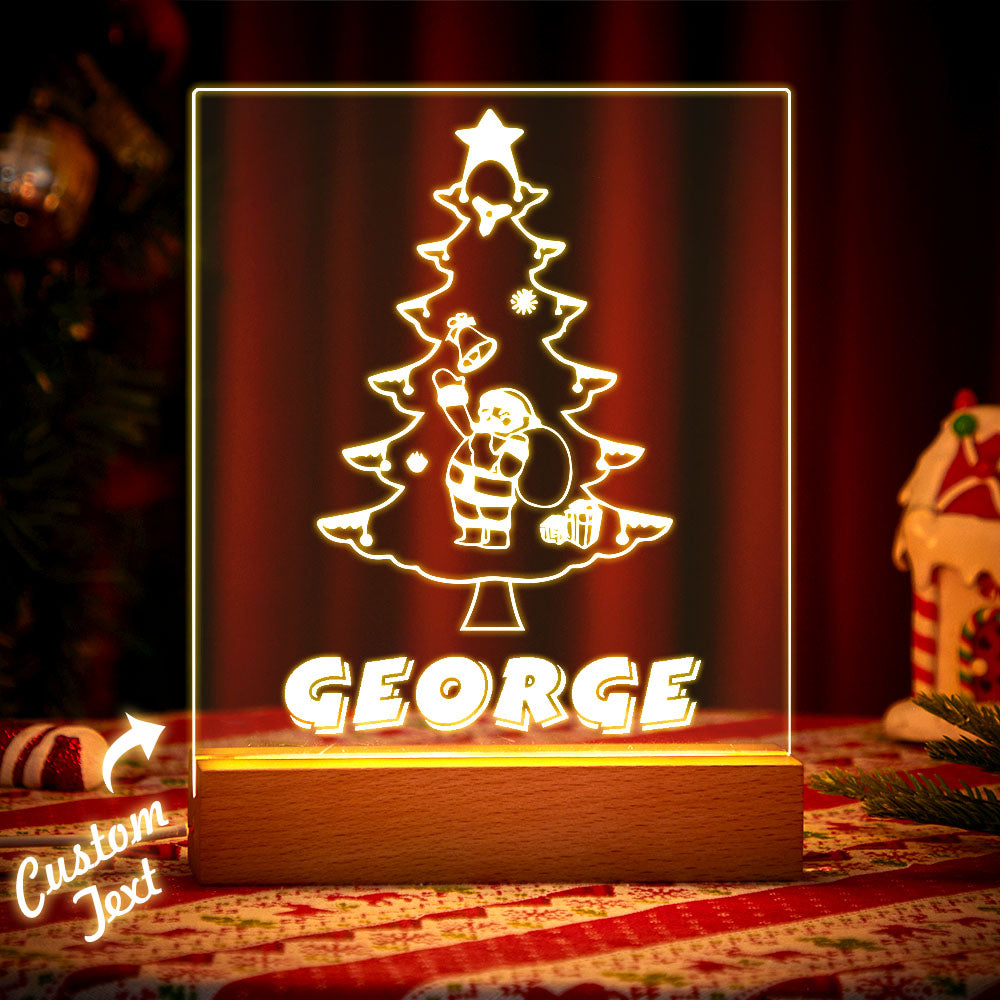 Lampe De Nuit Faite Sur Commande D'arbre De Noël Pour La Décoration De Chambre À Coucher De Cadeau De Noël D'enfants