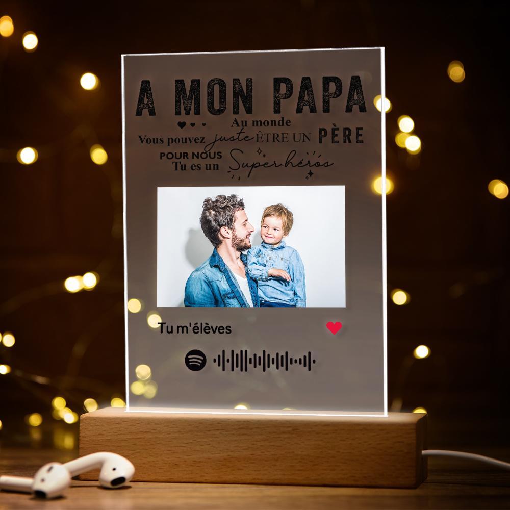 Personnalisé cadre photo en bois LED lampe de nuit décor personnalisé anniversaire cadeau souvenir présent