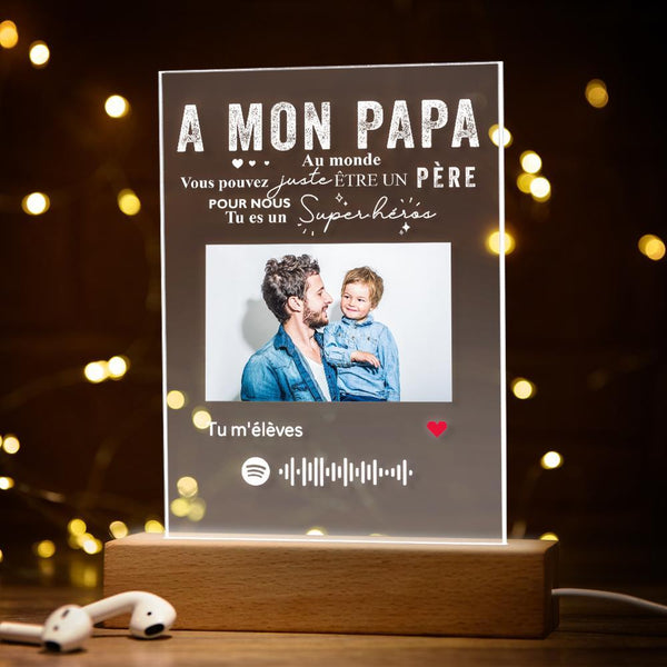 Personnalisé cadre photo en bois LED lampe de nuit décor personnalisé anniversaire cadeau souvenir présent