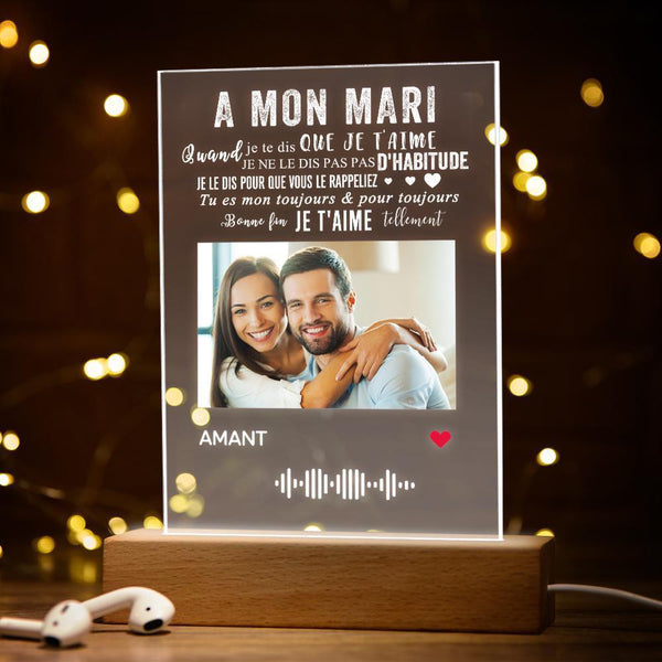 Cadeaux de Noël Ma sur mesure cadre photo en bois LED veilleuse décor personnalisé anniversaire cadeau souvenir cadeau pour maman