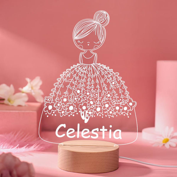 Lampe 3D Personnalisée Décoration de Chambre de Filles Cadeaux de Veilleuse pour la Décoration de Chambre d'Enfant de Filles
