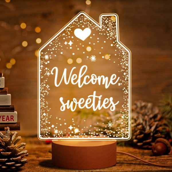 Lampe De Noël Personnalisée Veilleuse Home Sweet Home Cadeau De Pendaison De Crémaillère Home Sweet Home - lampelunephotofr