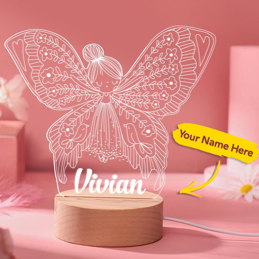 Lampe 3D Personnalisée Décoration de Chambre de Filles Cadeaux de Veilleuse pour la Décoration de Chambre d'Enfant de Filles